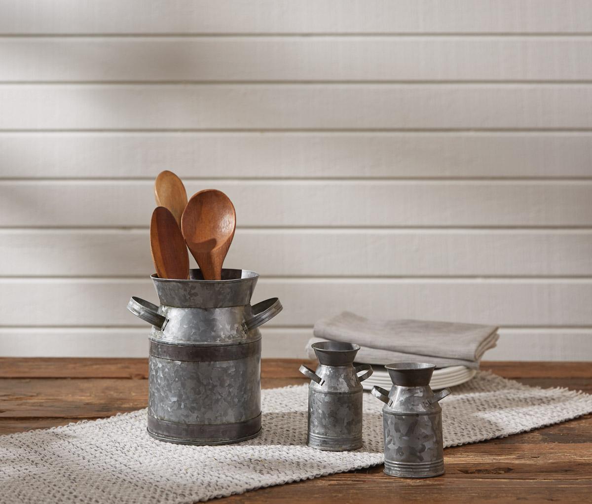 ル 年末のプロモーション Crock Utensil Can Milk Galvanized | Designs Park スキー